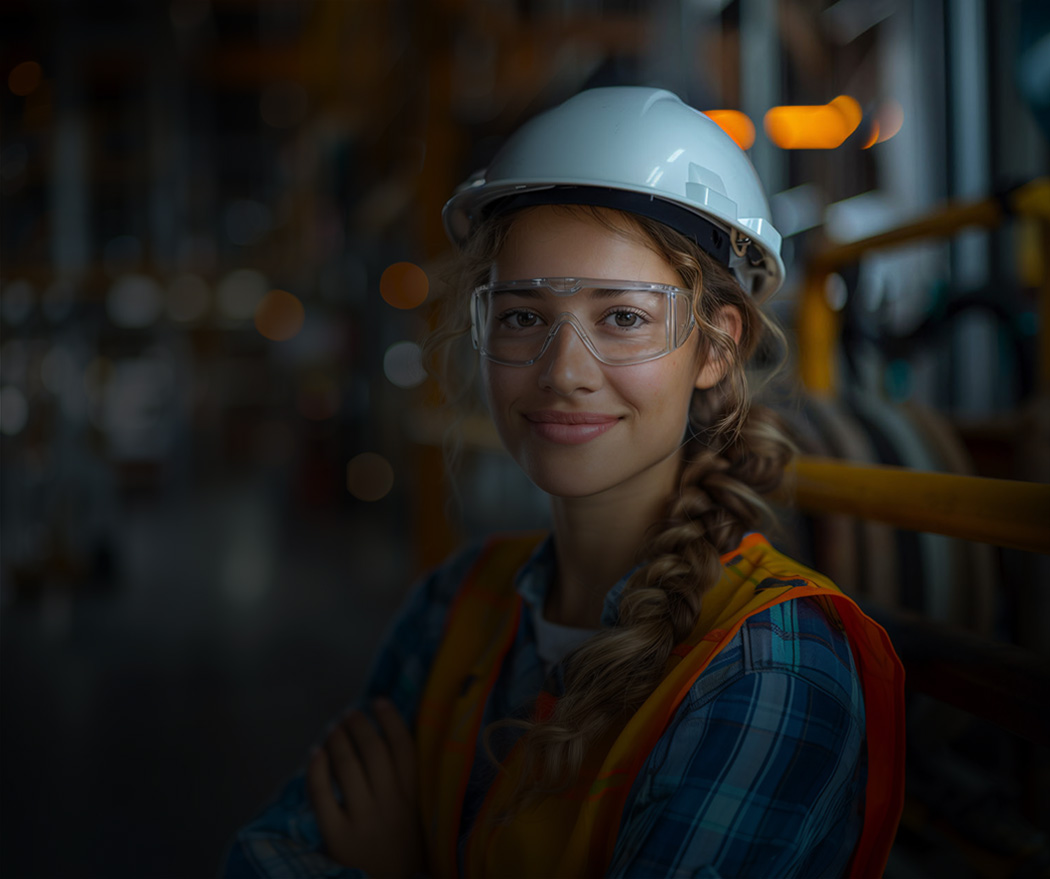 Travailleuse dans un atelier industriel